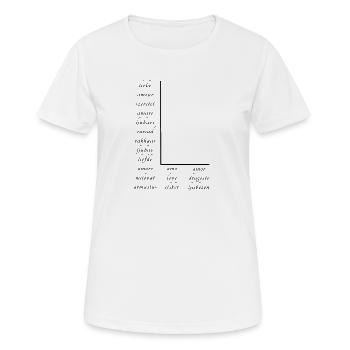 Liebe Auf Vielen Verschiedenen Sprachen - Frauen T-Shirt atmungsaktiv - Weiß - Vorne - AI Model Female 172 dark (172cm)