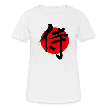 Samouraï en kanji japonais rouge soleil - T-shirt respirant Femme - blanc - Devant - AI Model Female 172 dark (172cm)