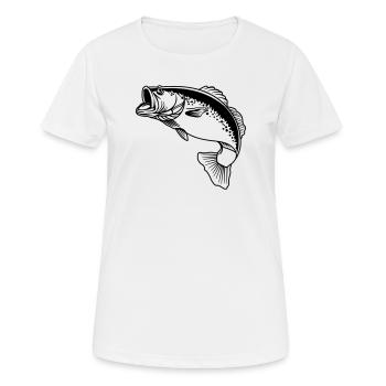 Logo transparent de poisson pour pêcheur - T-shirt respirant Femme - blanc - Devant - AI Model Female 172 dark (172cm)