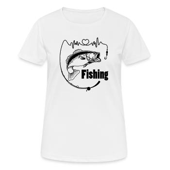 Fishing rod with fish - Women's Breathable T-Shirt - white - Front - AI Model Female 172 dark (172cm)