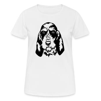 Griffon Bleu de Gascogne Tête - T-shirt respirant Femme - blanc - Devant - AI Model Female 172 dark (172cm)