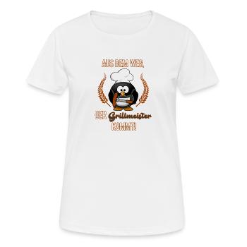 Aus dem weg, der Grillmeister kommt! - Frauen T-Shirt atmungsaktiv - Weiß - Vorne - AI Model Female 172 dark (172cm)