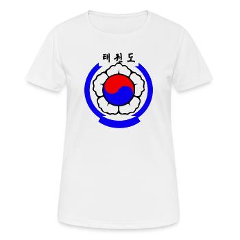 Taekwondo Logo Koreanische Kampfkunst - Frauen T-Shirt atmungsaktiv - Weiß - Vorne - AI Model Female 172 dark (172cm)