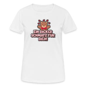 Ein dicker Schmatz für dich! Bär - Bären - Frauen T-Shirt atmungsaktiv - Weiß - Vorne - AI Model Female 172 dark (172cm)