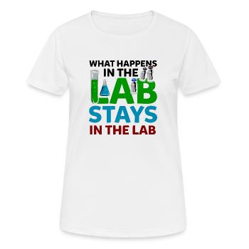 What Happens In The Lab Stays In Lab Chemistry Lab - Women's Breathable T-Shirt - white - Front - AI Model Female 172 dark (172cm)