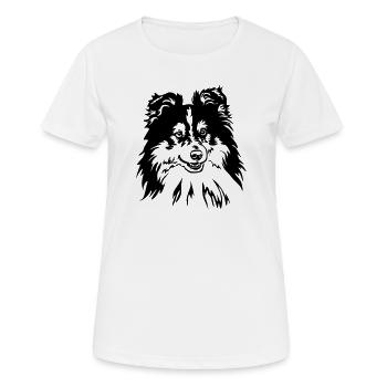Sheltie Head - Women's Breathable T-Shirt - white - Front - AI Model Female 172 dark (172cm)