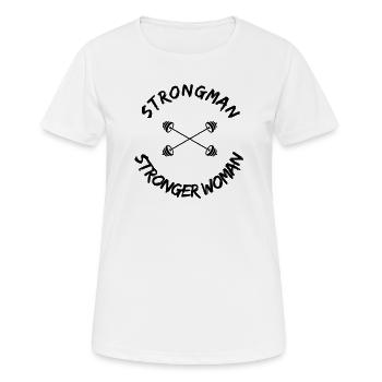 Strongman - Stronger Woman - Frauen T-Shirt atmungsaktiv - Weiß - Vorne - AI Model Female 172 dark (172cm)