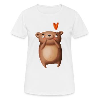 Embarrassed Dog Romantic Animal Design - Women's Breathable T-Shirt - white - Front - AI Model Female 172 dark (172cm)