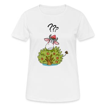 Kuh mit Busch Lustiges Tier Design - Frauen T-Shirt atmungsaktiv - Weiß - Vorne - AI Model Female 172 dark (172cm)