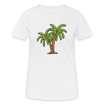 Palmen - Frauen T-Shirt atmungsaktiv - Weiß - Vorne - AI Model Female 172 dark (172cm)