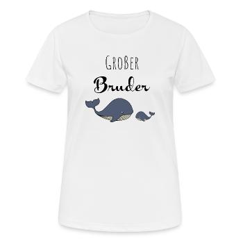 Großer Bruder Wal - Frauen T-Shirt atmungsaktiv - Weiß - Vorne - AI Model Female 172 dark (172cm)