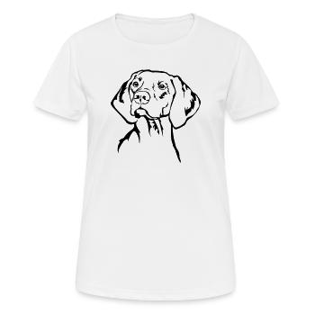 Magyar Vizsla Kopf - Frauen T-Shirt atmungsaktiv - Weiß - Vorne - AI Model Female 172 dark (172cm)