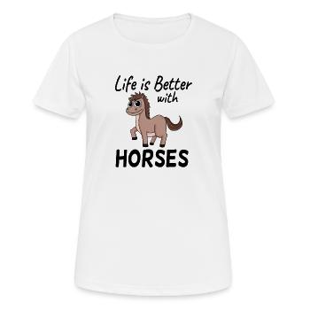 Proverbes de chevaux - T-shirt respirant Femme - blanc - Devant - AI Model Female 172 dark (172cm)