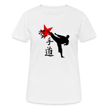 Karaté Kick Yokogeri - T-shirt respirant Femme - blanc - Devant - AI Model Female 172 dark (172cm)