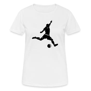 Fußballspieler Torschuss Sport Symbol Illustration - Frauen T-Shirt atmungsaktiv - Weiß - Vorne - AI Model Female 172 dark (172cm)