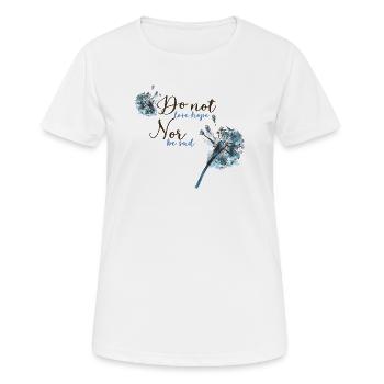 Motifs with lilac and positive slogan - Women's Breathable T-Shirt - white - Front - AI Model Female 172 dark (172cm)