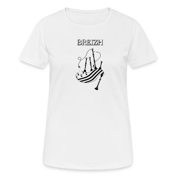 BREIZH - Frauen T-Shirt atmungsaktiv - Weiß - Vorne - AI Model Female 172 dark (172cm)