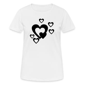 Herz - Frauen T-Shirt atmungsaktiv - Weiß - Vorne - AI Model Female 172 dark (172cm)