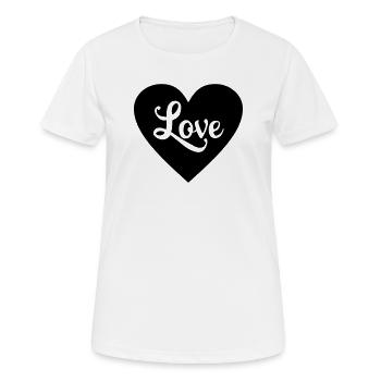 Love Heart - Women's Breathable T-Shirt - white - Front - AI Model Female 172 dark (172cm)