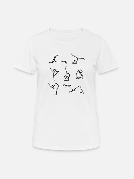 yoga - Frauen T-Shirt atmungsaktiv - Weiß