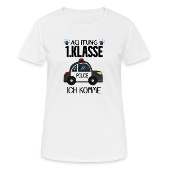 Einschulung Erste Klasse Junge - Frauen T-Shirt atmungsaktiv - Weiß - Vorne - AI Model Female 172 dark (172cm)