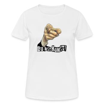Jeder Mensch ist Kunst | DU BIST KUNST - Frauen T-Shirt atmungsaktiv - Weiß - Vorne - AI Model Female 172 dark (172cm)