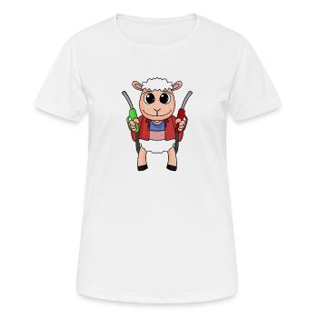 Tankwart Schaf Tankstelle - Frauen T-Shirt atmungsaktiv - Weiß - Vorne - AI Model Female 172 dark (172cm)