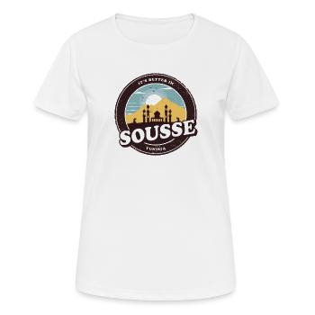 Sousse Tunesien Moschee Design - Frauen T-Shirt atmungsaktiv - Weiß - Vorne - AI Model Female 172 dark (172cm)