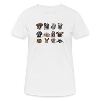 Chiens - T-shirt respirant Femme - blanc - Devant - AI Model Female 172 dark (172cm)