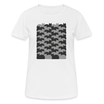 Escher Style Cats Textur - Frauen T-Shirt atmungsaktiv - Weiß - Vorne - AI Model Female 172 dark (172cm)