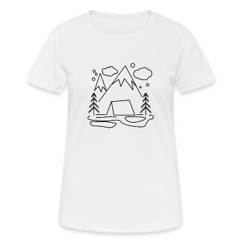 Berg Berge Wandern - Frauen T-Shirt atmungsaktiv - Weiß - Vorne - AI Model Female 172 dark (172cm)