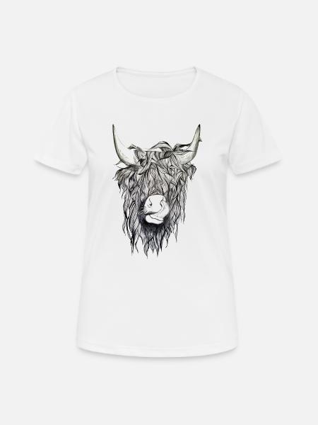 Yak Büffel Rind Kuh Bison Taurus Horn Zunge Bulle - Frauen T-Shirt atmungsaktiv - Weiß
