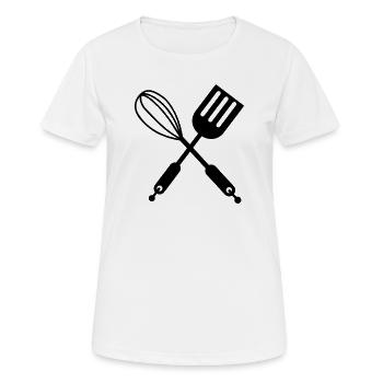 Küchenutensilien - Frauen T-Shirt atmungsaktiv - Weiß - Vorne - AI Model Female 172 dark (172cm)