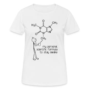 WISSENSCHAFT, UM WACH ZU BLEIBEN - Frauen T-Shirt atmungsaktiv - Weiß - Vorne - AI Model Female 172 dark (172cm)