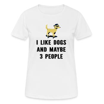 Hund Hunde - Frauen T-Shirt atmungsaktiv - Weiß - Vorne - AI Model Female 172 dark (172cm)