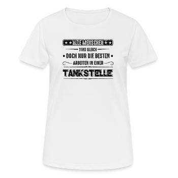 Tankstelle Tankstellenwart - Frauen T-Shirt atmungsaktiv - Weiß - Vorne - AI Model Female 172 dark (172cm)