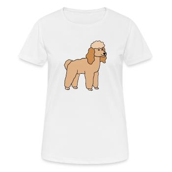Pudel Hund Hunderasse - Frauen T-Shirt atmungsaktiv - Weiß - Vorne - AI Model Female 172 dark (172cm)