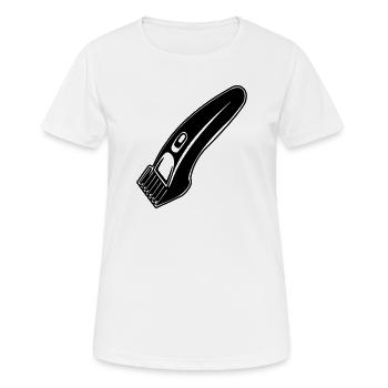 Tondeuses, rasoirs ou coupe-barbe - T-shirt respirant Femme - blanc - Devant - AI Model Female 172 dark (172cm)