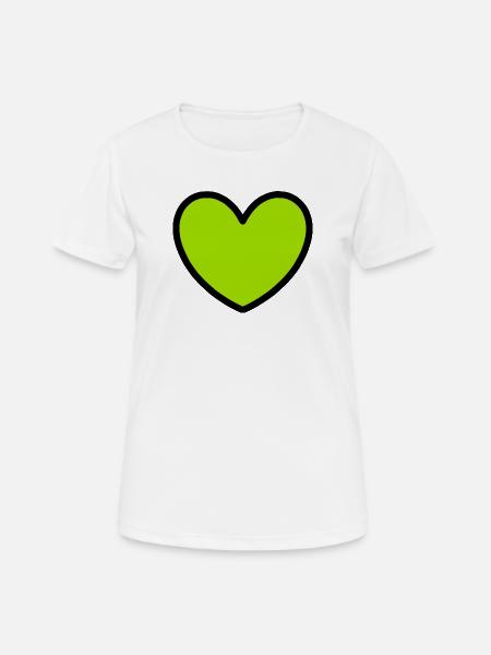 grünes Herz Symbol Herz grün Herzen Paare Geschenk - Frauen T-Shirt atmungsaktiv - Weiß