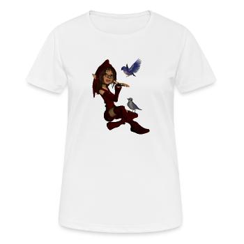 Little fairy with birds - Women's Breathable T-Shirt - white - Front - AI Model Female 172 dark (172cm)