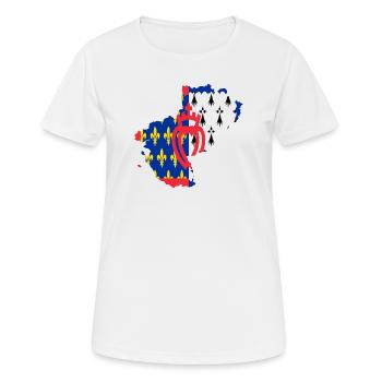 Pays de loire - T-shirt respirant Femme - blanc - Devant - AI Model Female 172 dark (172cm)