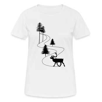 Skandinavien Straße Rentier - Frauen T-Shirt atmungsaktiv - Weiß - Vorne - AI Model Female 172 dark (172cm)