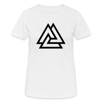 Valknut knot fallen in battle - Women's Breathable T-Shirt - white - Front - AI Model Female 172 dark (172cm)
