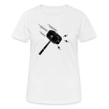 Hammer von Thor Thors Hammer Mjolnir Blitz stral - Frauen T-Shirt atmungsaktiv - Weiß - Vorne - AI Model Female 172 dark (172cm)