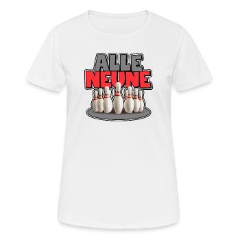 Alle Neune - Frauen T-Shirt atmungsaktiv - Weiß - Vorne - AI Model Female 172 dark (172cm)