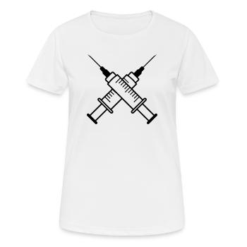 Zwei Spritzen - Frauen T-Shirt atmungsaktiv - Weiß - Vorne - AI Model Female 172 dark (172cm)