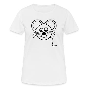 Souris - T-shirt respirant Femme - blanc - Devant - AI Model Female 172 dark (172cm)
