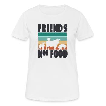 Tierschutz Veganer Vegetarisch Friends not Food - Frauen T-Shirt atmungsaktiv - Weiß - Vorne - AI Model Female 172 dark (172cm)