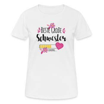 Beste Große Schwester Loading - Frauen T-Shirt atmungsaktiv - Weiß - Vorne - AI Model Female 172 dark (172cm)