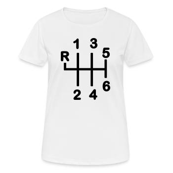 Getriebe 6-Gang-Getriebe - Frauen T-Shirt atmungsaktiv - Weiß - Vorne - AI Model Female 172 dark (172cm)